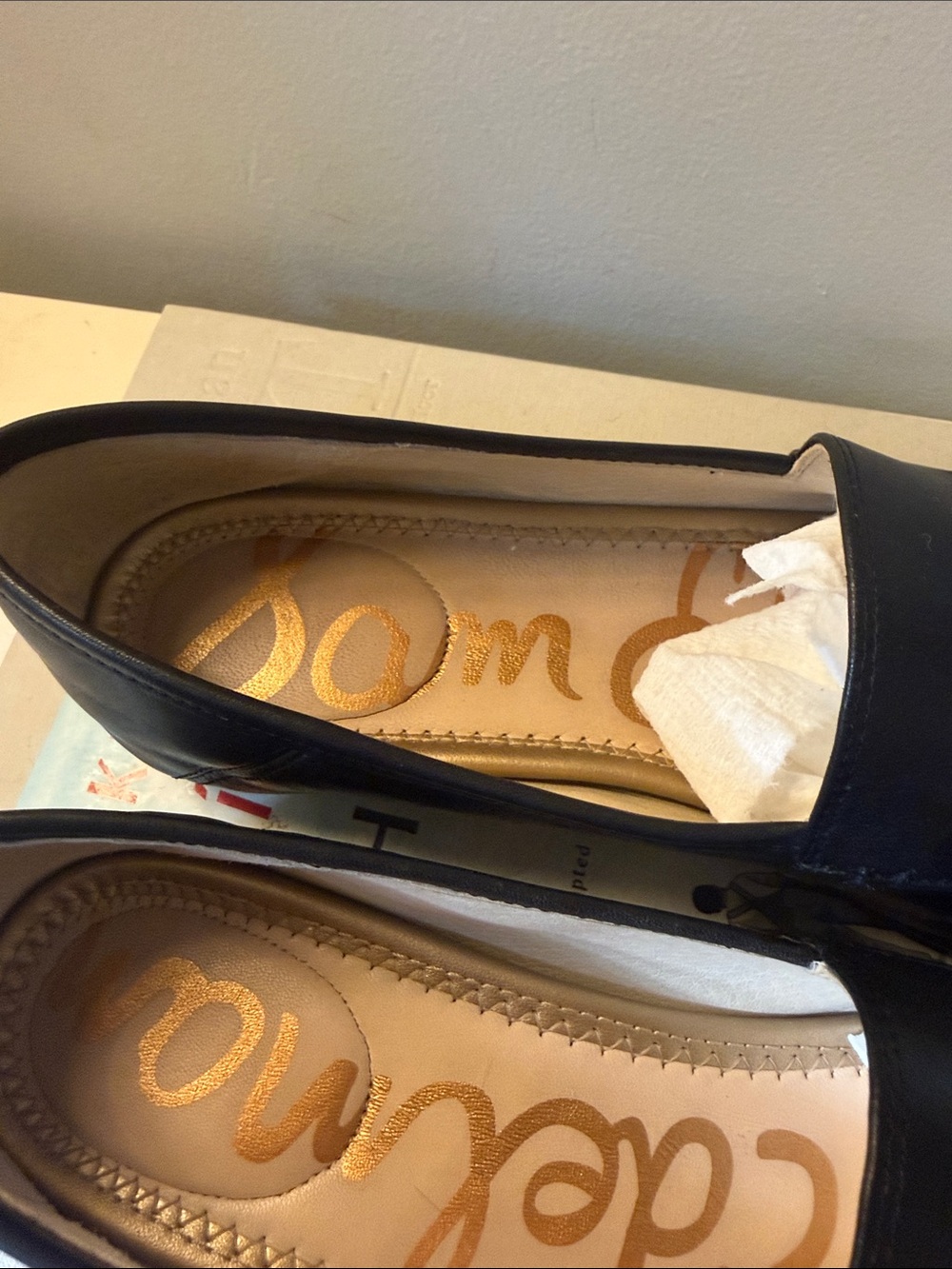 Sam Edelman Black Leather Bit Loafers with Gold Hardware - Picture 3 of 6